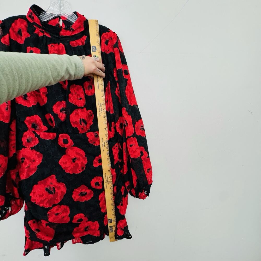 Vici Red and Black Floral Midi Dress - Picture 3 of 8